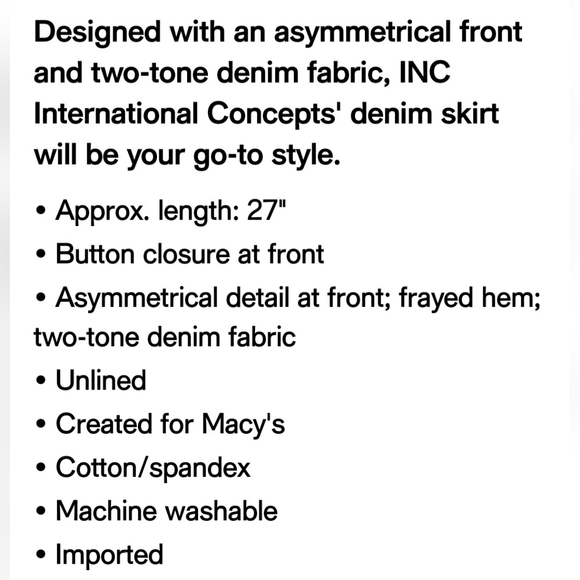 Assymetric Denim Skirt sz 6 - Picture 7 of 8